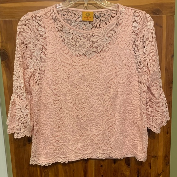 Ruby Rd. Petite Tank with Lace Overlay - Picture 6 of 6